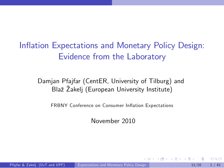 inflation expectations and monetary policy design