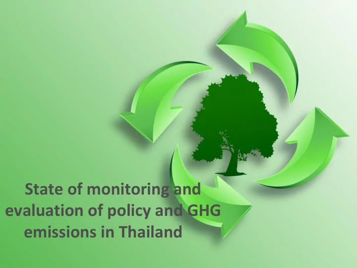 state of monitoring and evaluation of policy and ghg
