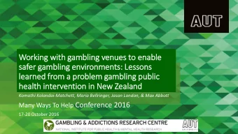 health in  interv  rvention in  in New Zealand  Komathi Kolandai-Matchett, Maria Bellringer, Jason