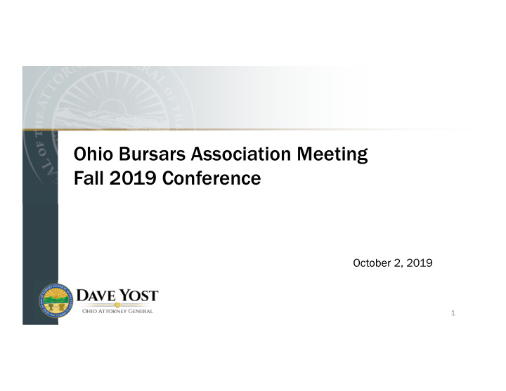 ohio bursars association meeting fall 2019 conference