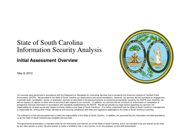 state of south carolina information security analysis