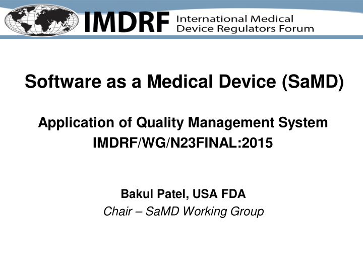 software as a medical device samd