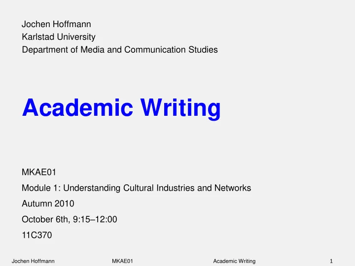 academic writing