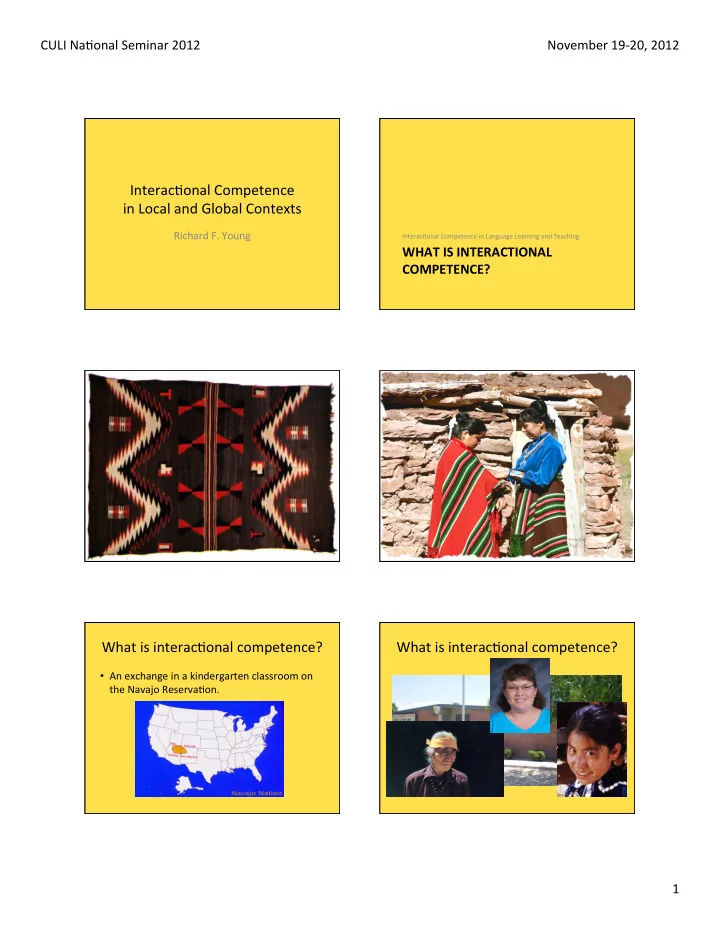 interac onal competence in local and global contexts