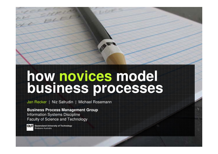 how novices model business processes