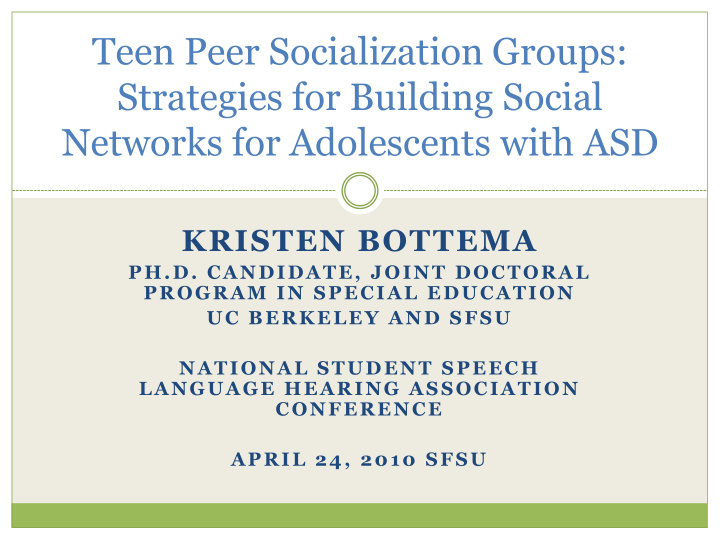 teen peer socialization groups