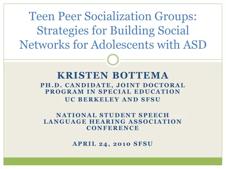 teen peer socialization groups