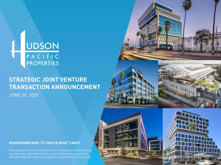 strategic joint venture transaction announcement