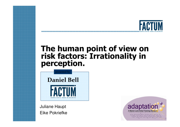 the human point of view on risk factors irrationality in