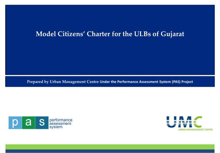 model citizens charter for the ulbs of gujarat