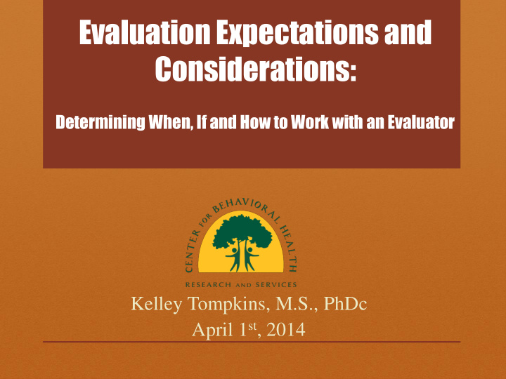 evaluation expectations and