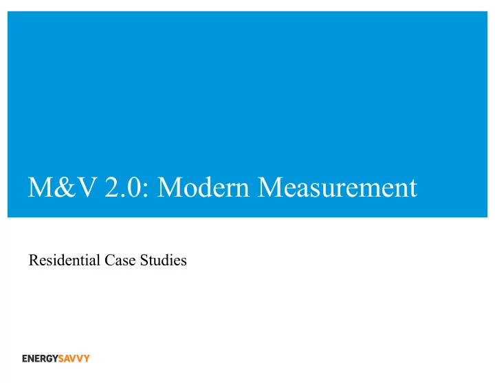 m v 2 0 modern measurement