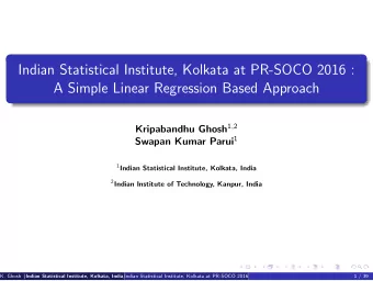 Indian Statistical Institute, Kolkata at PR-SOCO 2016 :  A Simple Linear Regression Based Approach
