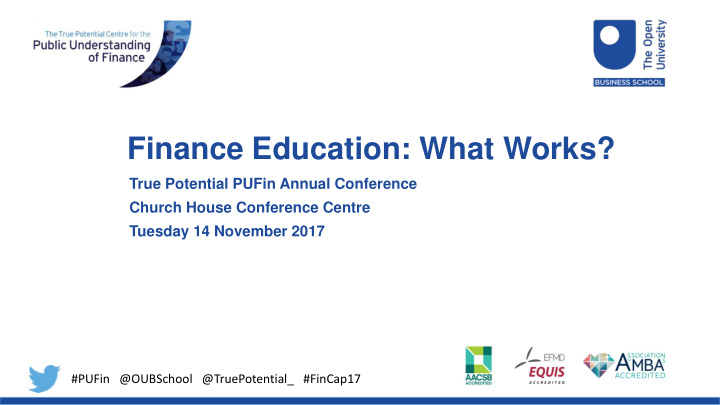 finance education what works