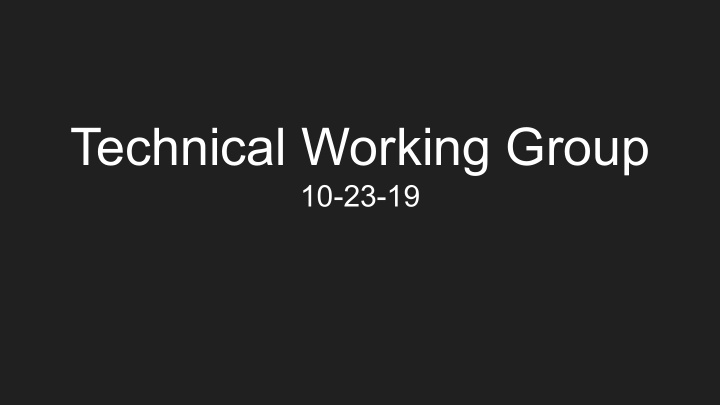 technical working group
