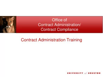 Contract Administration Training  Department Personnel  ______________   Associate General