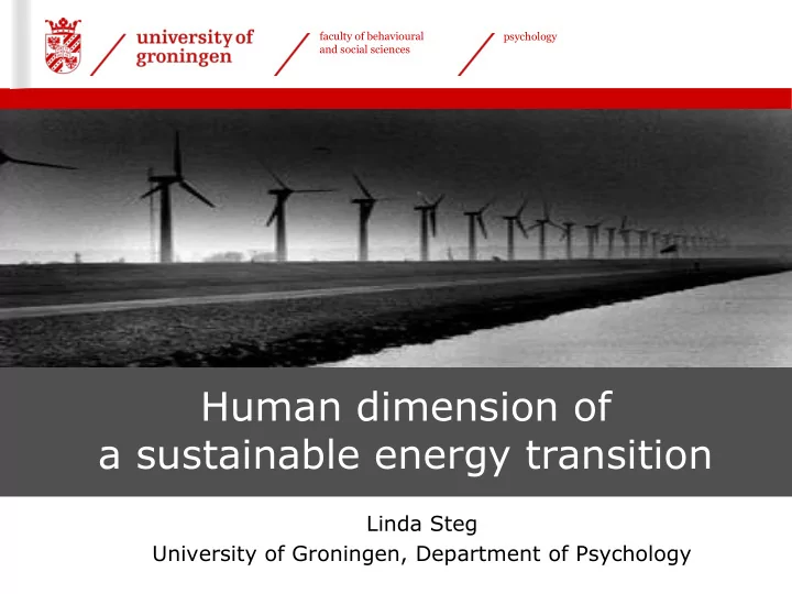 a sustainable energy transition