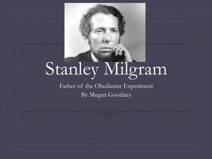 stanley milgram