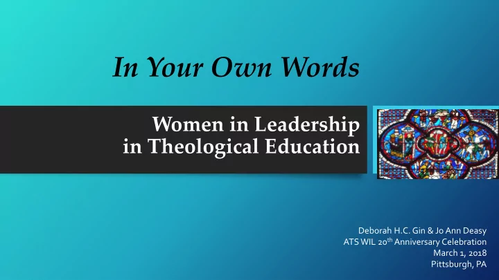 in your own words