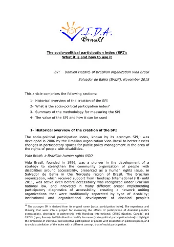 The socio-political participation index (SPI): What it is and how to use it By:  Damien Hazard, of