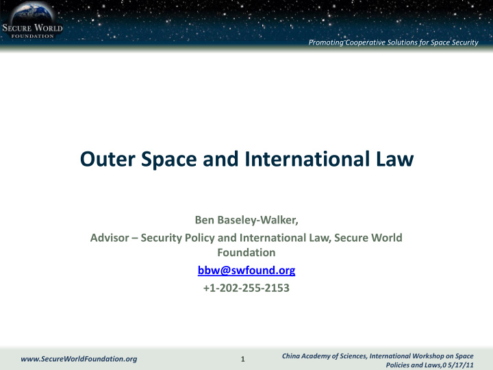 outer space and international law