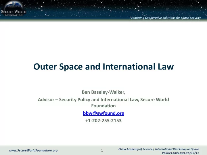 outer space and international law