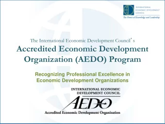 Organization (AEDO) Program  Recognizing Professional Excellence in  Economic Development