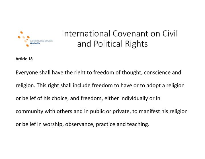 international covenant on civil and political rights