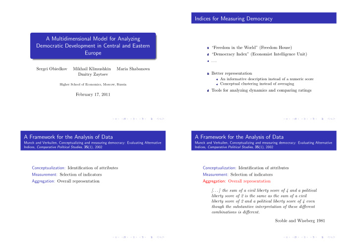 indices for measuring democracy a multidimensional model