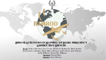 R  E  MOT  E AUT  ONOMOUS MAPPING OF  RADIO F  R  E  QUE  NCY  OBST  R  UCT  ION DE  VICE  S e am: