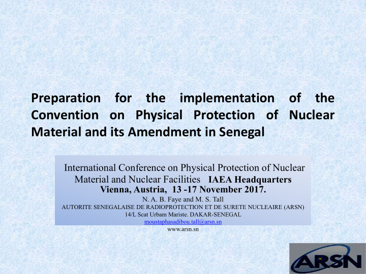 convention on physical protection of nuclear