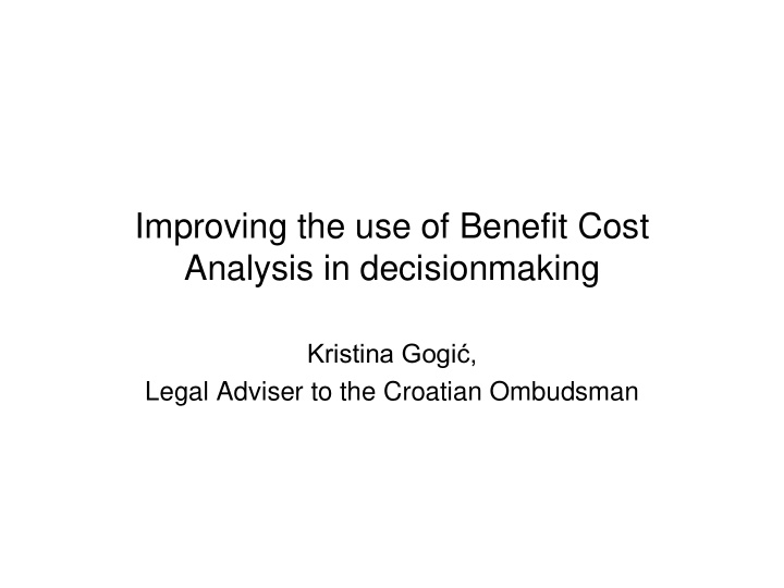 analysis in decisionmaking