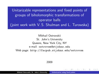 Unitarizable representations and fixed points of  groups of biholomorphic transformations of