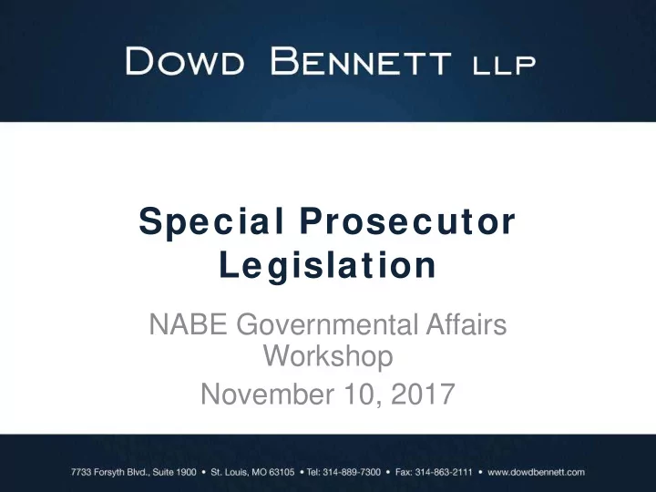 special prosecutor legislation