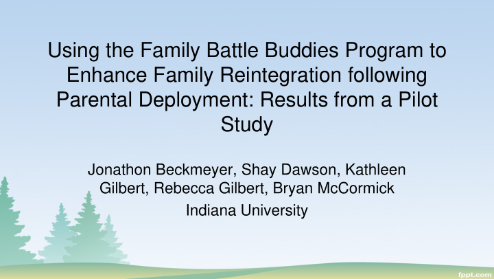 using the family battle buddies program to enhance family