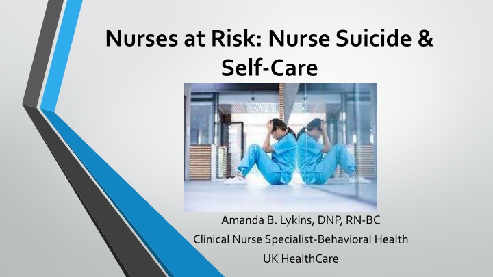 nurses at risk nurse suicide self care