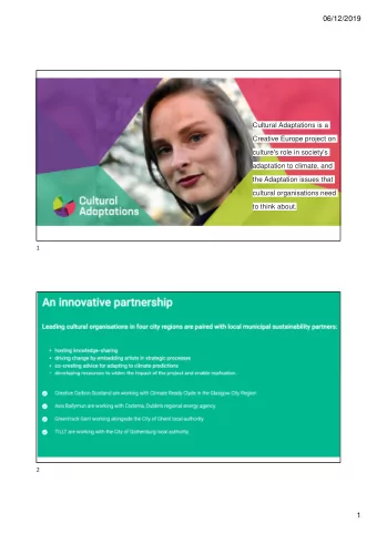 06/12/2019  Cultural Adaptations is a  Creative Europe project on  culture's role in society's