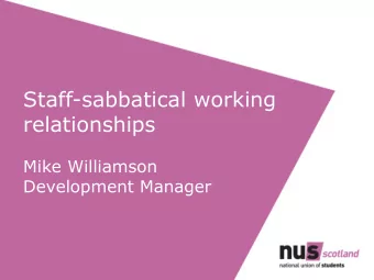 Staff-sabbatical working  relationships  Mike Williamson  Development Manager  What is the role of