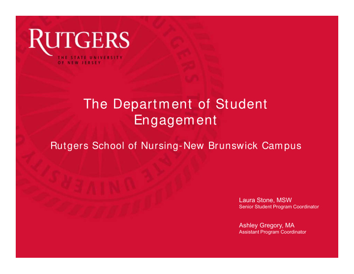 the department of student engagement