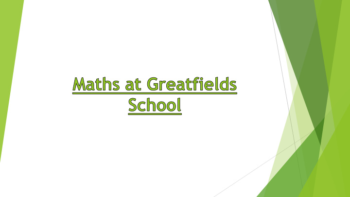 at greatfields school we think it s vital here are some