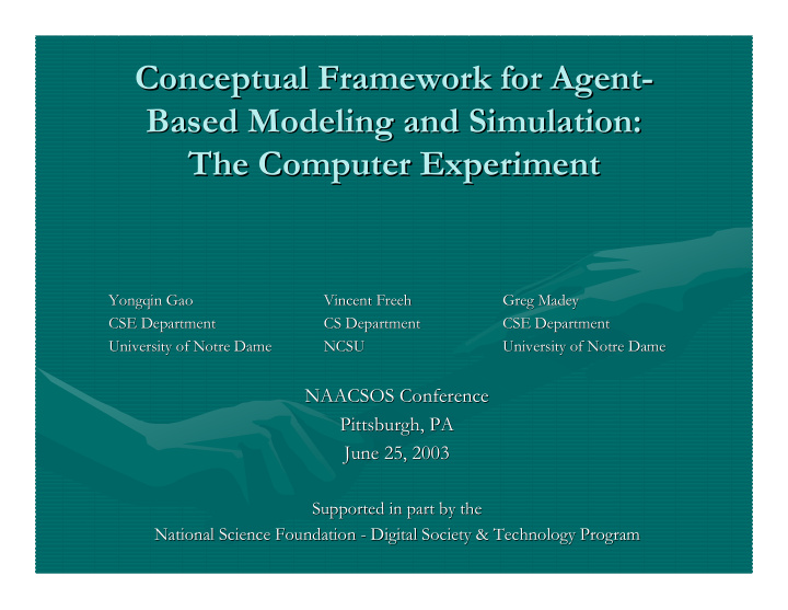 conceptual framework for agent conceptual framework for