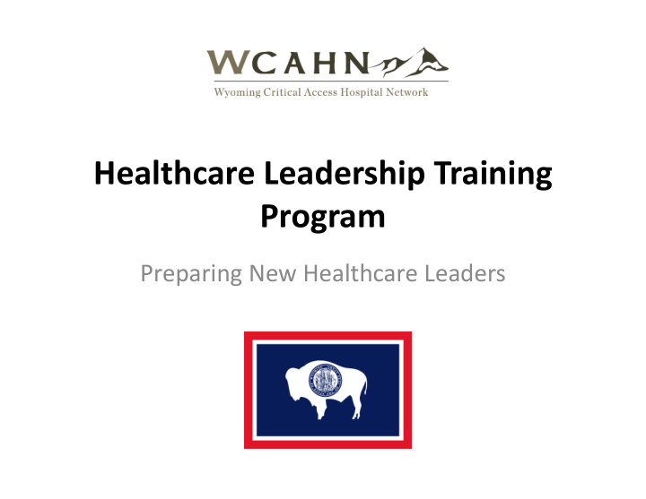 healthcare leadership training program