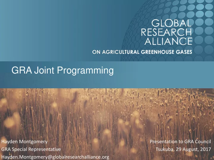 gra joint programming