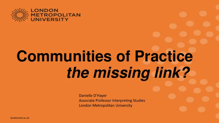 communities of practice