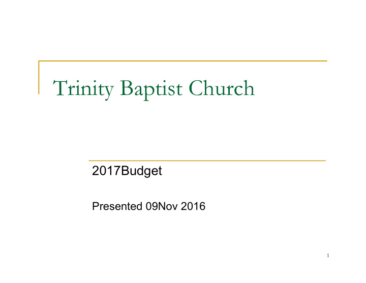 trinity baptist church