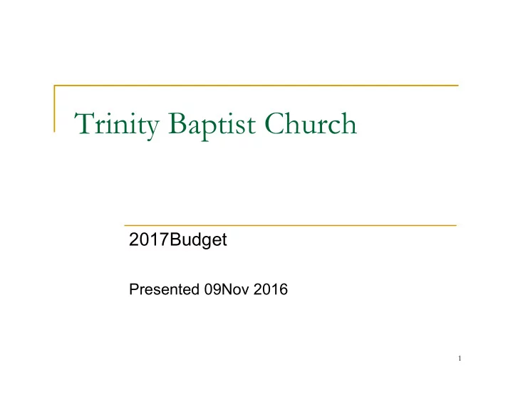 trinity baptist church