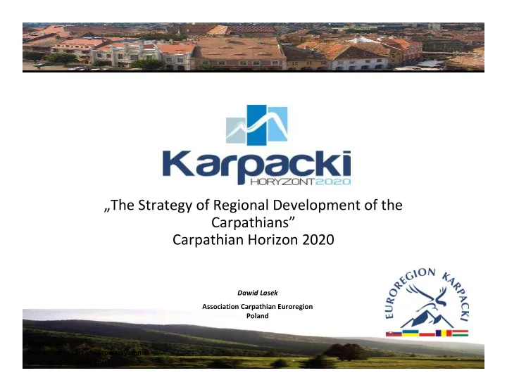 the strategy of regional development of the carpathians