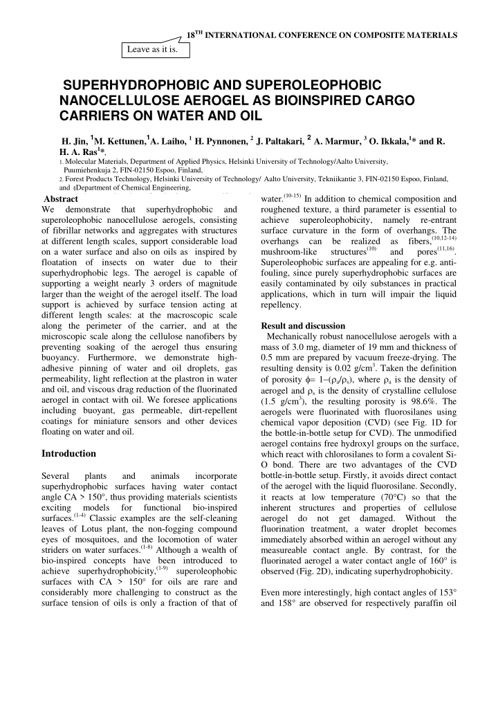 superhydrophobic and superoleophobic nanocellulose