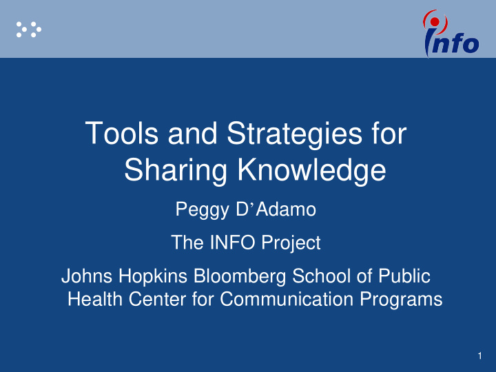 tools and strategies for sharing knowledge