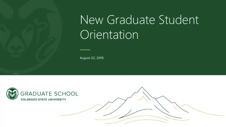 new graduate student orientation